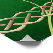 Poster Céltic Green Knots & Feuilles (Coin)