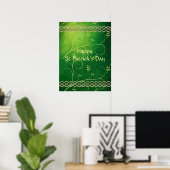 Poster Céltic Green Knots & Feuilles (Bureau à domicile)