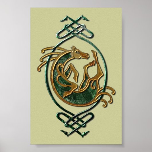 Poster Celtic Horse Knotwork - Stone (Devant)