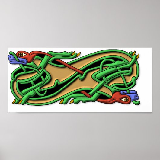 Poster Celtic Knot 2 dogs – colors (Devant)