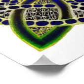 Poster Celtic Knot Doodle Green Blue (Coin)