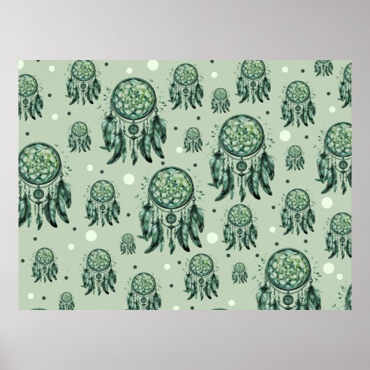 Poster Celtic knot green dreamcatcher (Devant)
