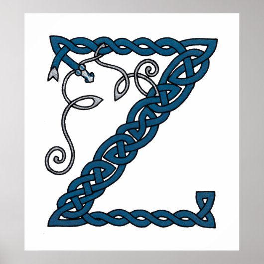 Poster Celtic Letter Z print (Devant)