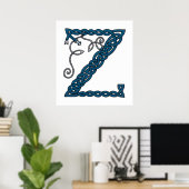 Poster Celtic Letter Z print (Bureau à domicile)