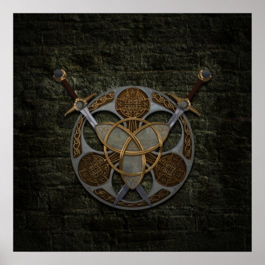 Poster Celtic Shield and Swords (Devant)