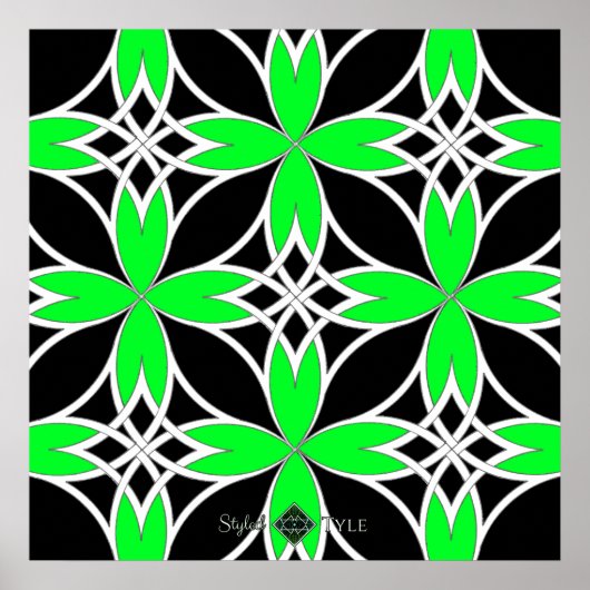 Poster Celtique miroir (vert inversé) (Devant)