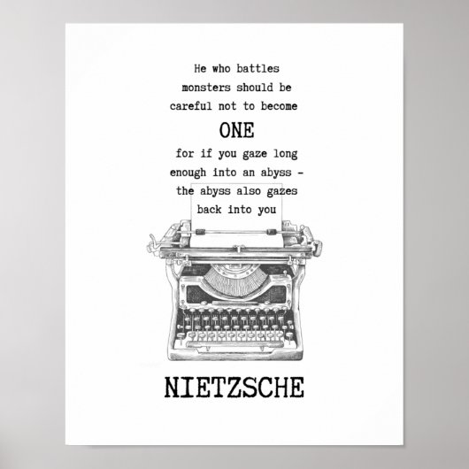Poster Celui qui combat MONSTERS cite Nietzsche (Devant)