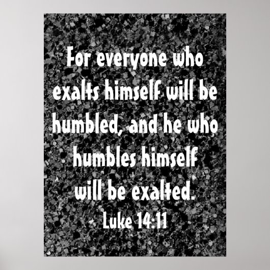Poster Celui qui humble le verset biblique Luc 14:11 post (Devant)