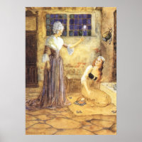Cendrillon de conte de fée vintage avec la fée mar