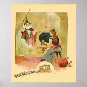 Poster Cendrillon et sa marraine fée