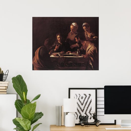 Poster Cène Caravaggio À Emmaüs (Bureau à domicile)