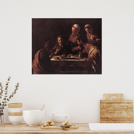Poster Cène Caravaggio À Emmaüs (Cuisine)