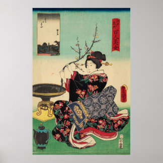 Poster Cent beautés des lieux célèbres d'Edo