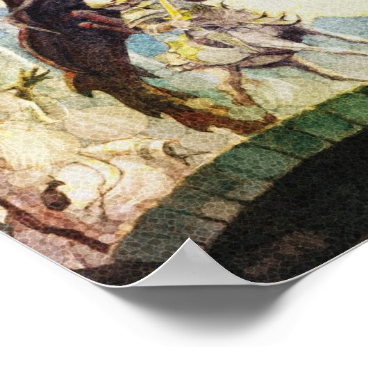 Poster Centaur guerrier combat Dragon (Coin)