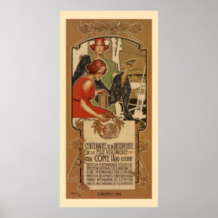 Poster Centenaire A. Volte de Nouveau d'art de style de
