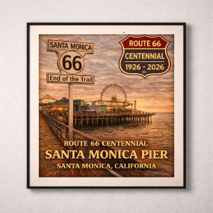 Poster Centenaire de la jetée de Santa Monica Californie