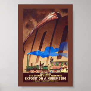 Poster Centenaire de l'affiche vintage des chemins de fer