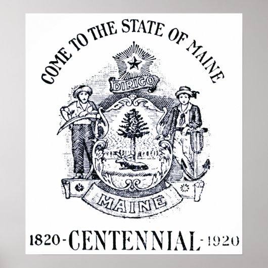 Poster Centenaire de l'état du Maine en 1920 (Devant)