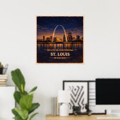 Poster Centenaire de Saint-Louis Missouri (Bureau à domicile)