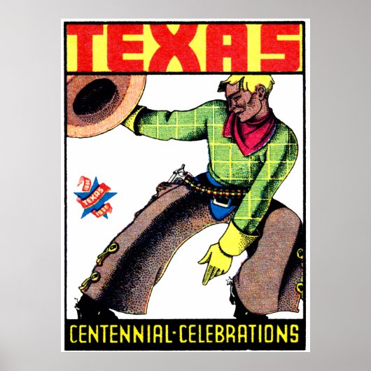 Poster Centenaire du Texas 1936 (Devant)