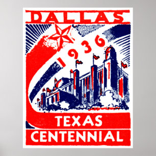 Poster Centennial 1936 de Dallas le Texas