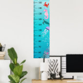 Poster Centimètre Sous Le Graphique Croissance De La Mer (Bureau à domicile)