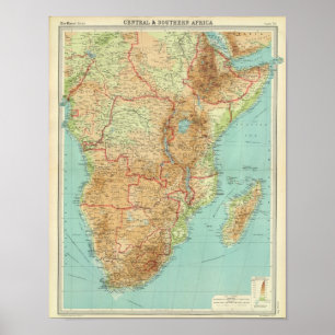 Poster Central et Afrique méridionale avec des