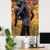 Poster Central Park Automne : Statue Roméo & Juliette 01 (Bureau à domicile)