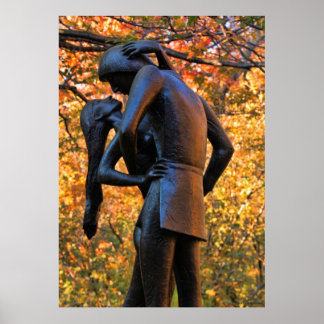 Poster Central Park Automne : Statue Roméo & Juliette 01
