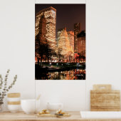 Poster Central Park et Manhattan Skyline la nuit (Cuisine)
