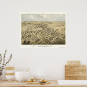 Poster Centralia, IL Carte panoramique - 1867 (Cuisine)