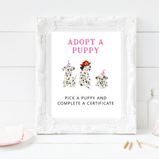 Poster Centre d'adoption | Symbole de la fête des pompier