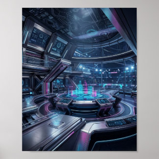 Poster Centre de Commande d'Esports Futuriste Technologie