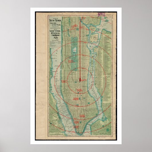 Poster Centre De New York, Première Ville Du Monde (Devant)