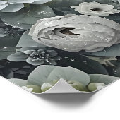 Poster Centre de table en fleurs d'hydrangea blanc hivern (Coin)