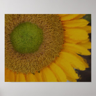 Poster Centre de tournesol Photo Peinture Art Fleur