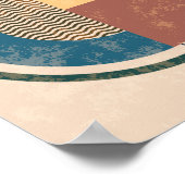 Poster Centre du siècle moderne Boho art géométrique boho (Coin)