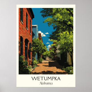Poster Centre historique de Wetumpka Alabama