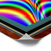 Poster Centre noir dansant avec des émissions de couleurs (Coin)