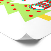 Poster centre siècle moderne joyeux noël arbre rétro (Coin)