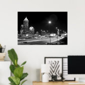 Poster Centre-ville Atlanta BW (Bureau à domicile)