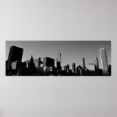 Poster Centre-ville Chicago Skyline Panorama Monochrome (Devant)