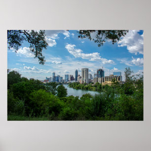 Poster Centre-ville d'Austin Skyline depuis Norwood - Aus