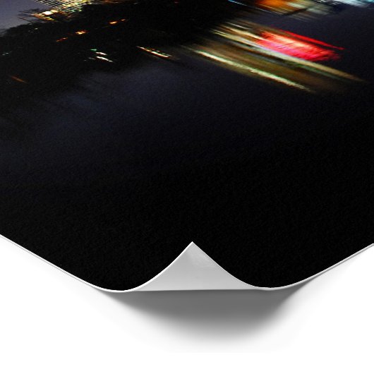 Poster Centre-ville d'Austin Texas Night Skyline Firework (Coin)