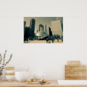 Poster Centre-ville de Chicago (Cuisine)