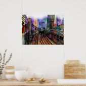 Poster Centre-ville de Chicago (Cuisine)