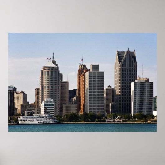Poster Centre-ville de Detroit (Devant)