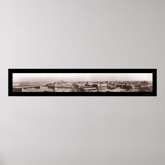 Poster Centre-ville de Galveston, TX Photo 1910 (Devant)