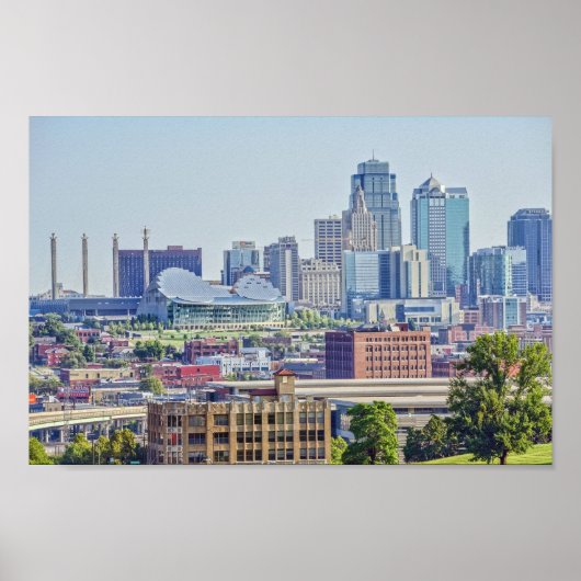 Poster Centre-ville de Kansas City, Missouri, Skyline (Devant)