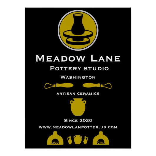 Poster Ceramic Studio Potter Business Promotion (Devant)